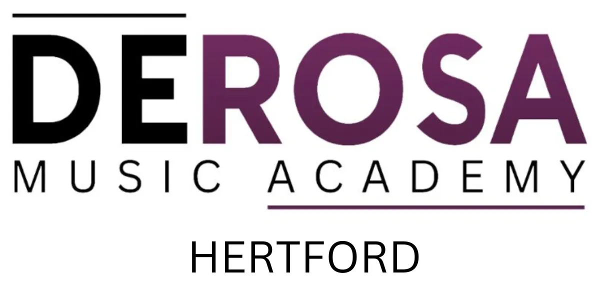DeRosa Music Academy sign in Hertford